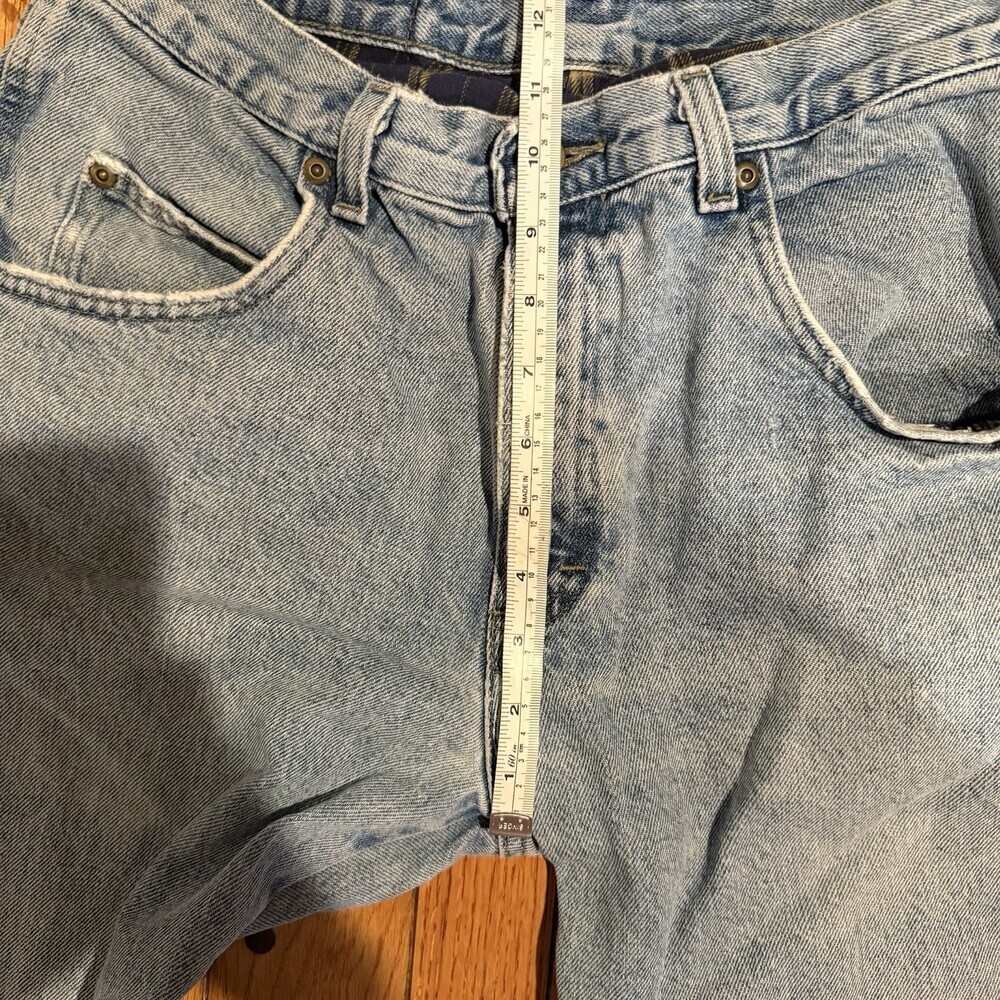 Work Sport Flannel Lined Jeans Mens 32x30 Light Wash Workwear Grunge Denim - Picture 9 of 13